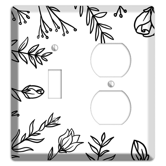 Hand-Drawn Floral 36 Toggle / Duplex Wallplate