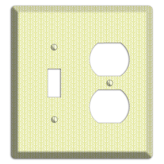 Olive Tiny Toile Half Drop Toggle / Duplex Wallplate