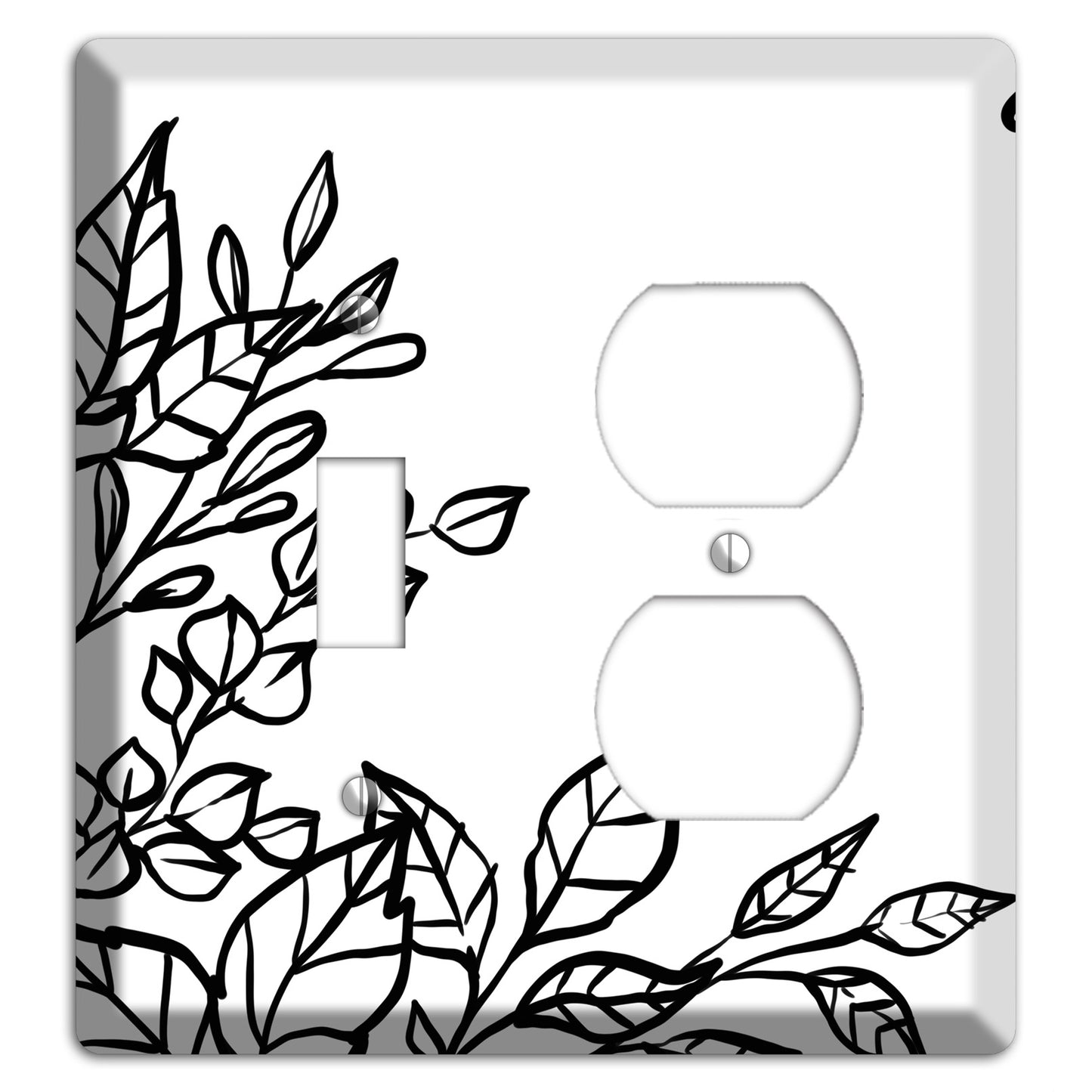 Hand-Drawn Floral 19 Toggle / Duplex Wallplate