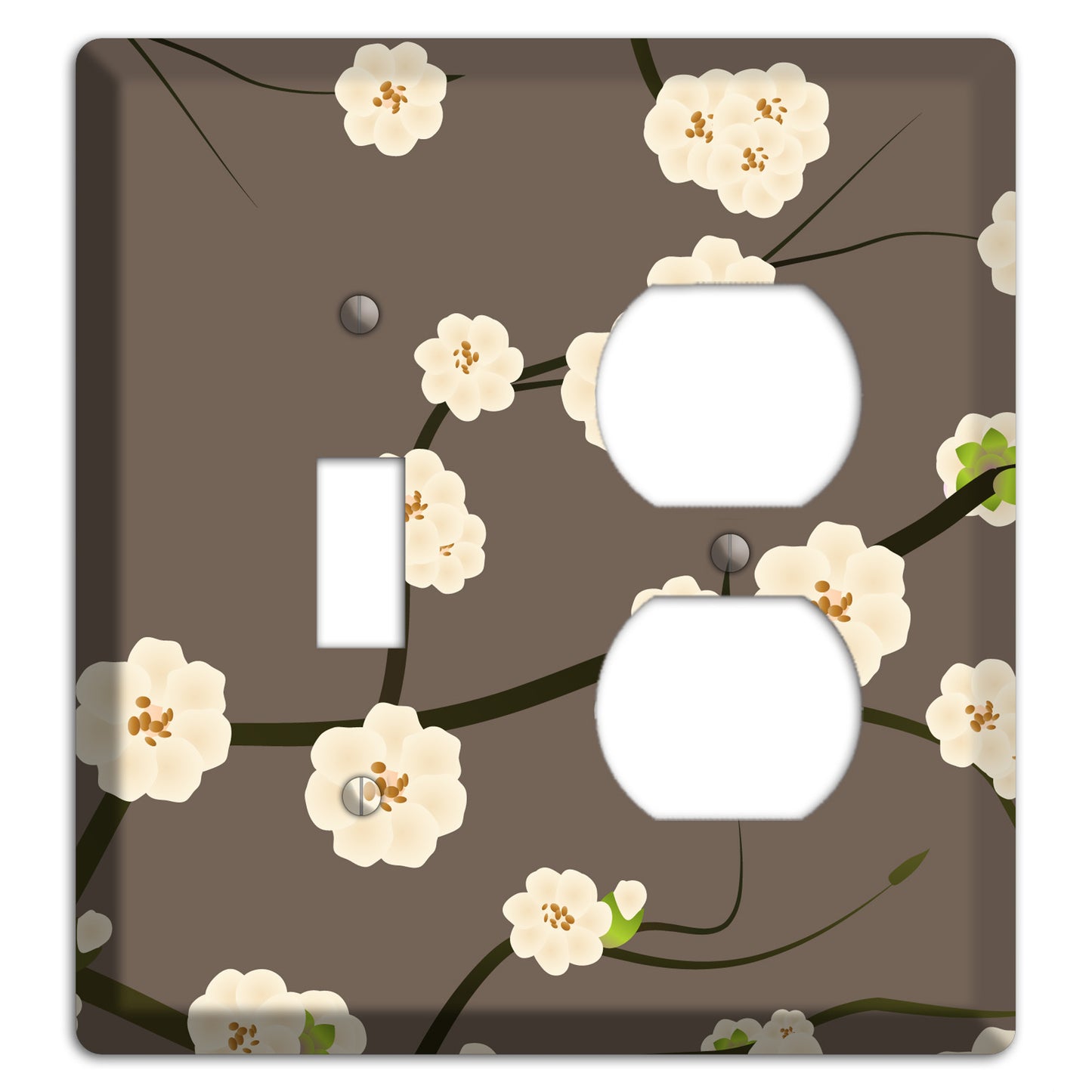 Yellow and Brown Cherry Blossoms Toggle / Duplex Wallplate