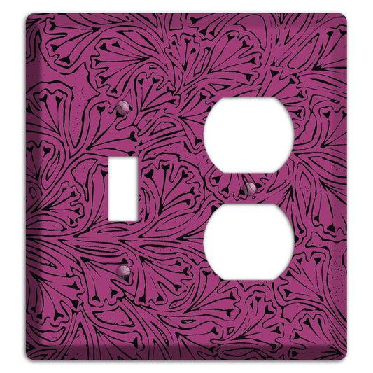 Deco Plum Interlocking Floral Toggle / Duplex Wallplate