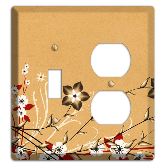 Delicate Red Flowers 2 Toggle / Duplex Wallplate