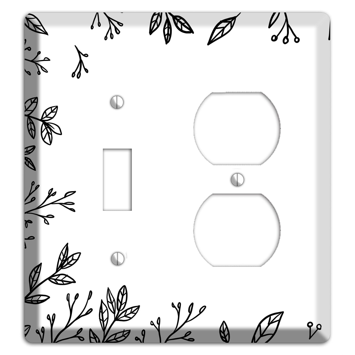 Hand-Drawn Floral 29 Toggle / Duplex Wallplate