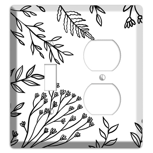 Hand-Drawn Floral 38 Toggle / Duplex Wallplate