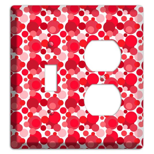 Multi Red Bubble Dots Toggle / Duplex Wallplate