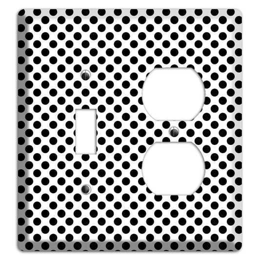 White with Black Packed Small Polka Dots Toggle / Duplex Wallplate