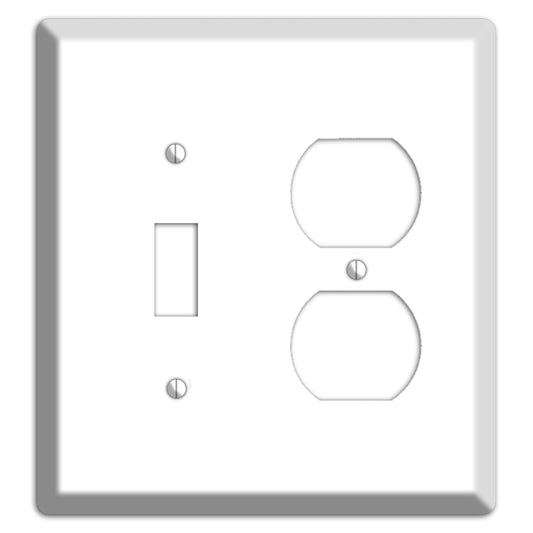 White Metal Toggle / Duplex Wallplate