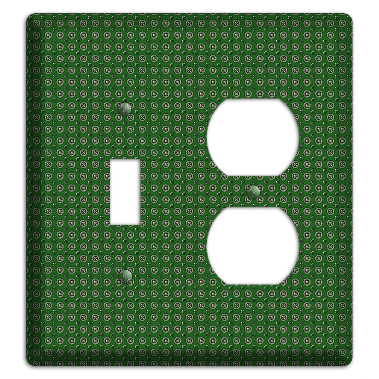 Green Concentric Dots Toggle / Duplex Wallplate