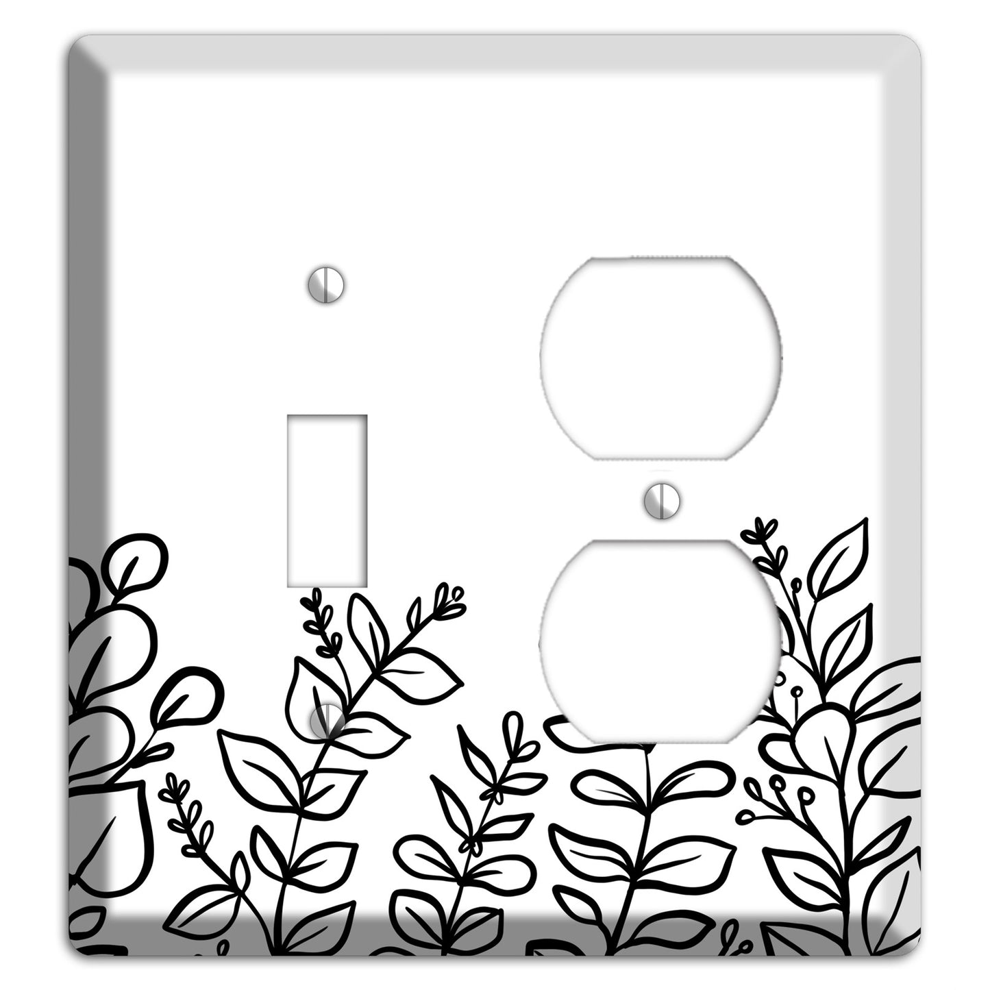 Hand-Drawn Floral 13 Toggle / Duplex Wallplate