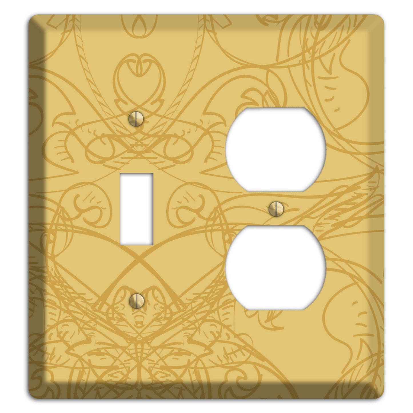 Beige Deco Sketch Toggle / Duplex Wallplate