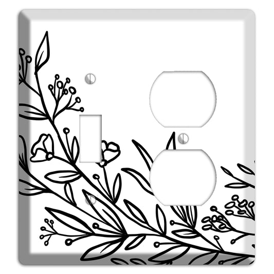 Hand-Drawn Floral 24 Toggle / Duplex Wallplate