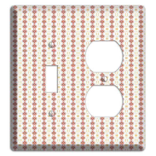 White with Red Smocking Toggle / Duplex Wallplate