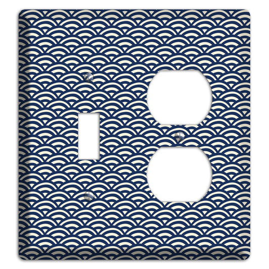 Navy Scallop Print Toggle / Duplex Wallplate