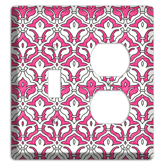 Pink Scallop Tapestry Toggle / Duplex Wallplate