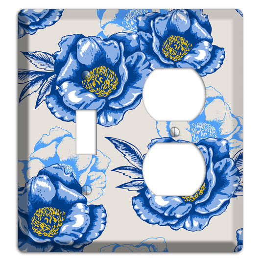 Blue Peony Toggle / Duplex Wallplate