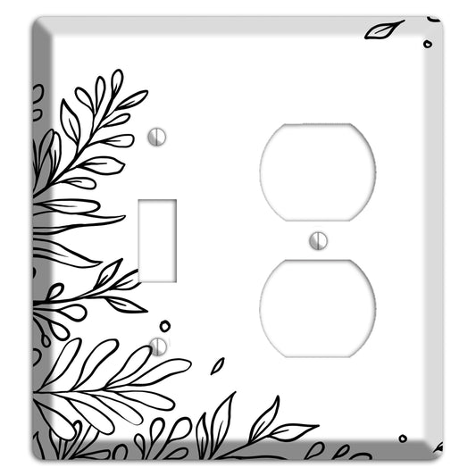 Hand-Drawn Floral 8 Toggle / Duplex Wallplate