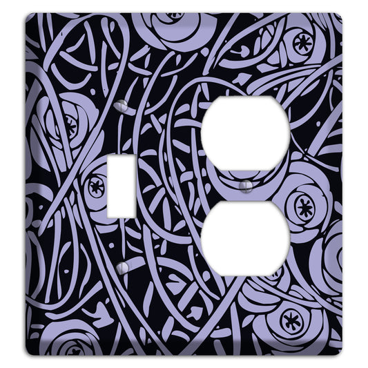 Lilac Deco Floral Toggle / Duplex Wallplate