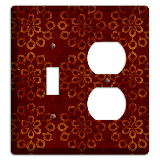 Maroon Grunge Suzani Toggle / Duplex Wallplate