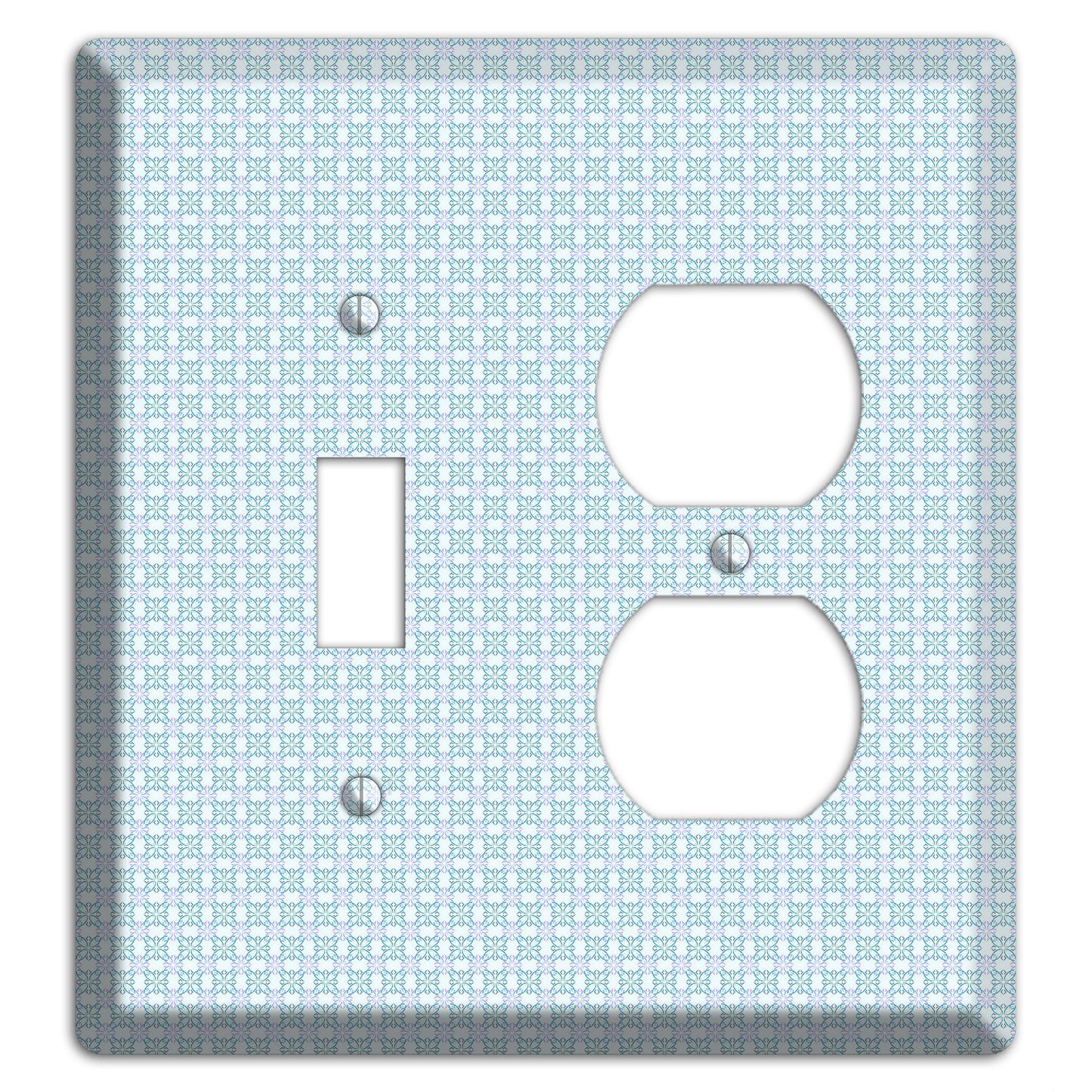 Light Blue and Lavender Tiled Tiny Arabesque Toggle / Duplex Wallplate