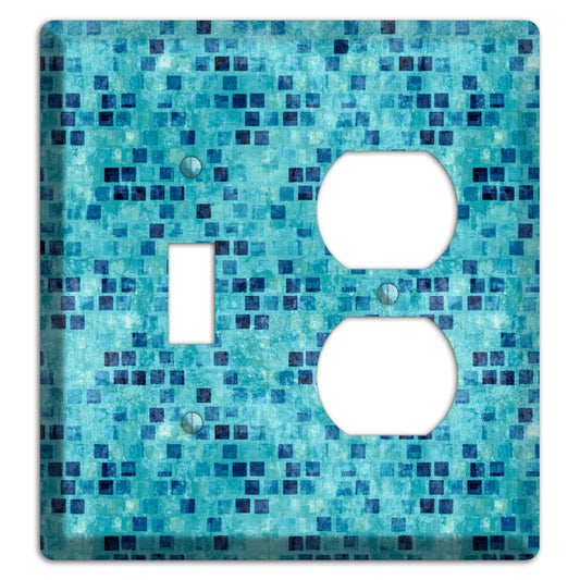 Turquoise Grunge Tile Toggle / Duplex Wallplate