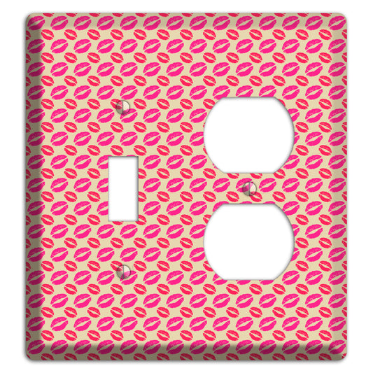 Pink and Red Kisses Toggle / Duplex Wallplate