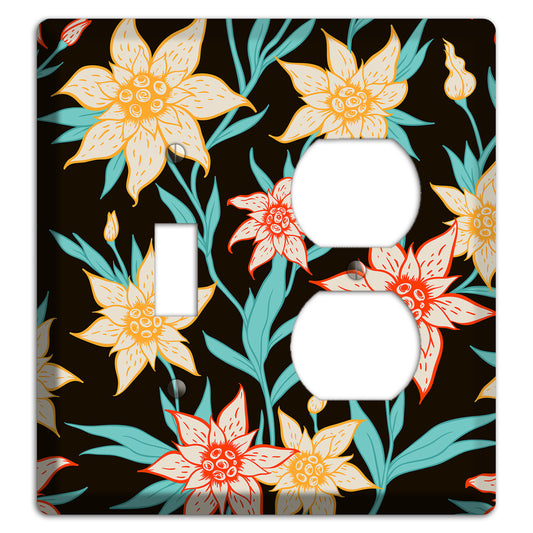 Hand Drawn Flowers Style B Toggle / Duplex Wallplate