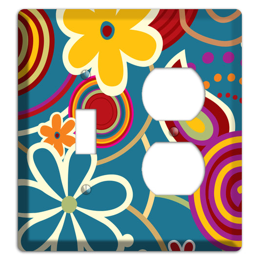 Bold Blue Flowers Toggle / Duplex Wallplate