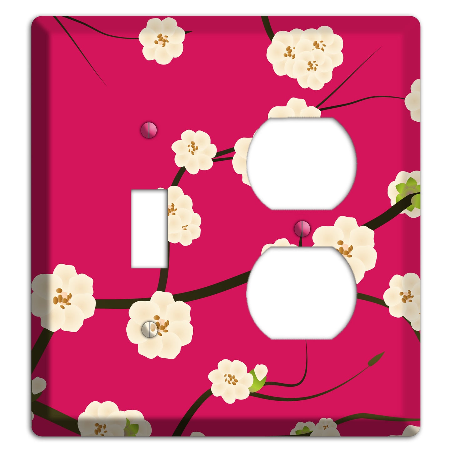 Red Cherry Bloosoms Toggle / Duplex Wallplate