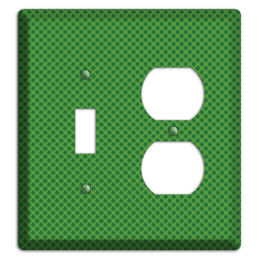 Multi Green Tiny Checked Foulard Toggle / Duplex Wallplate