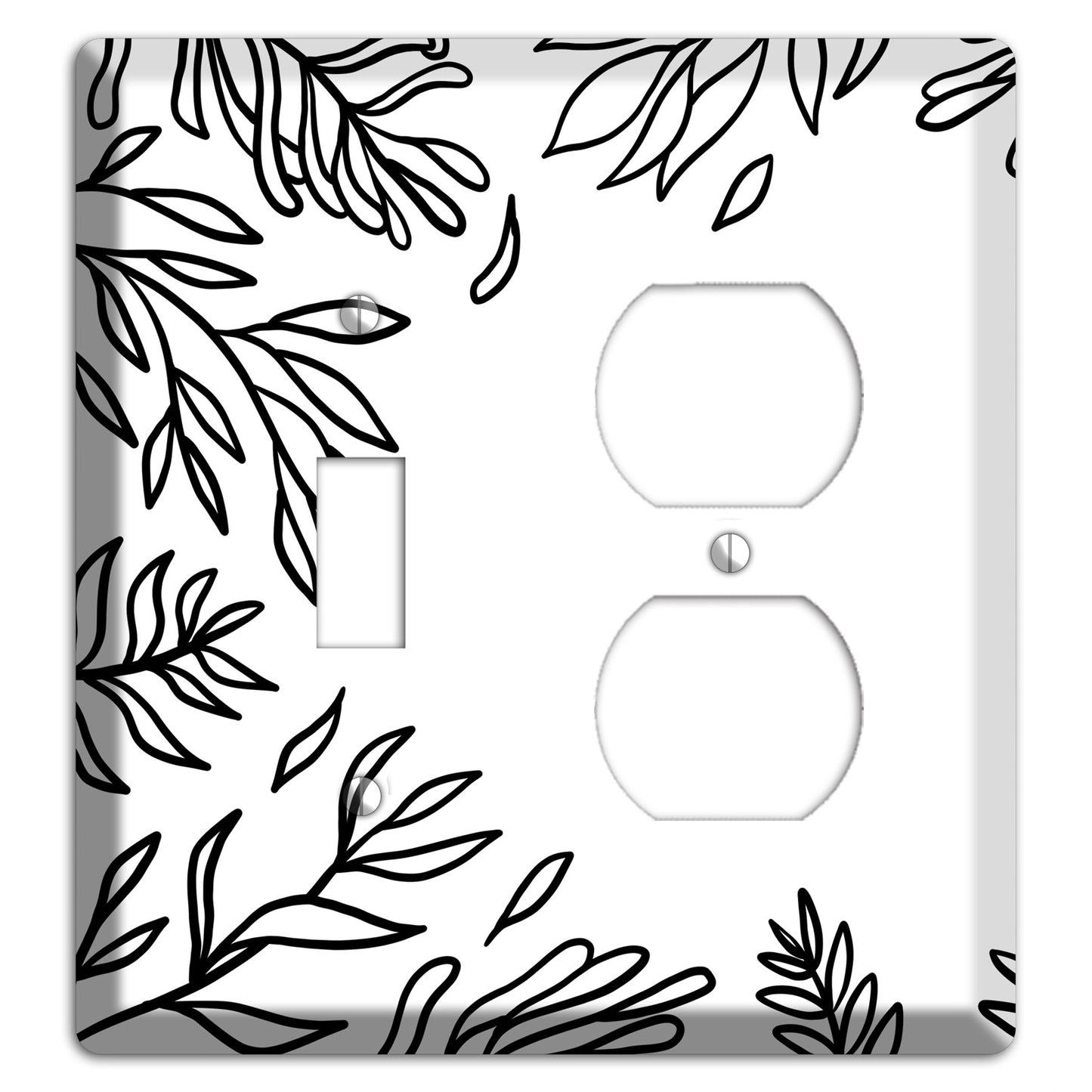 Hand-Drawn Leaves 8 Toggle / Duplex Wallplate