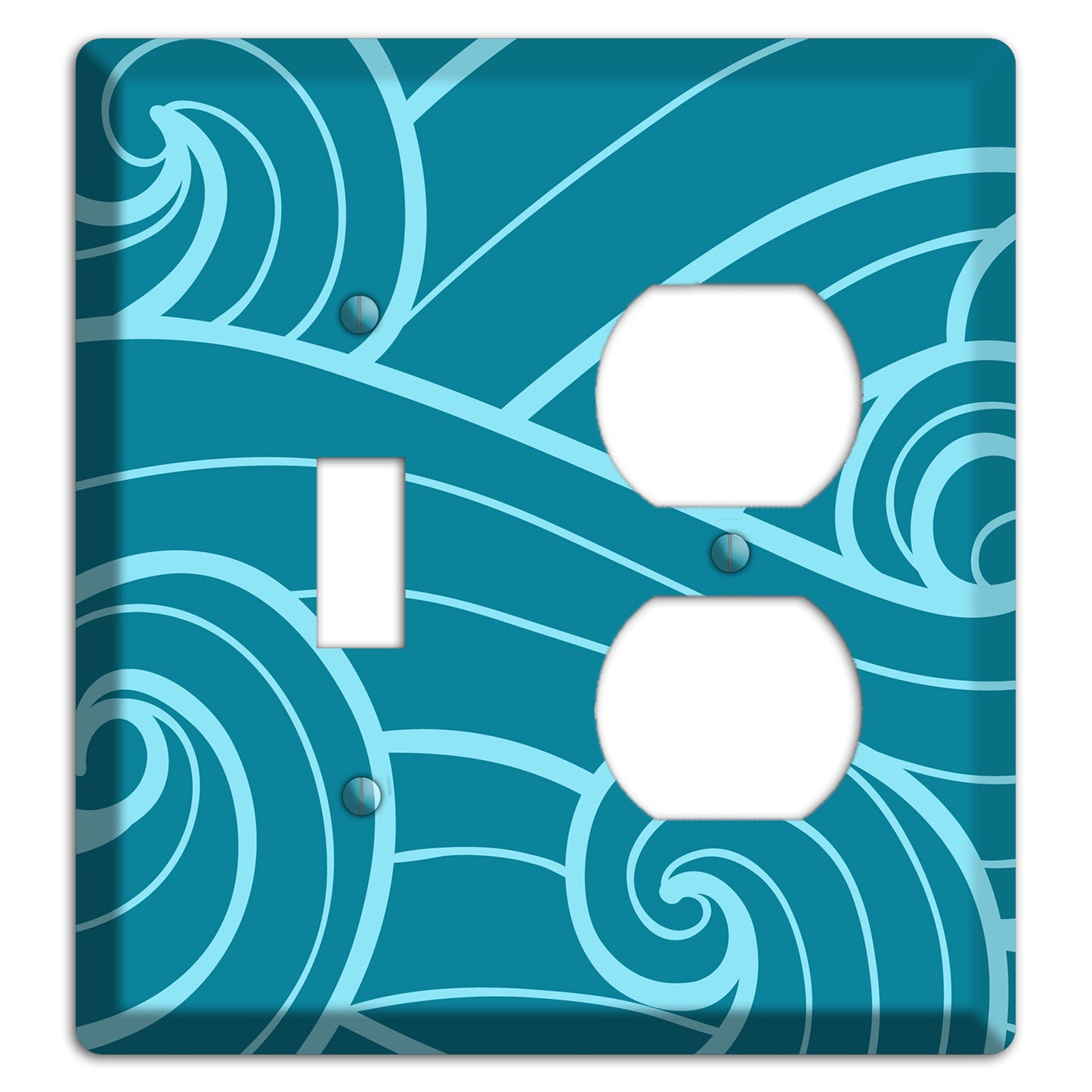 Abstract Curl Turquois Toggle / Duplex Wallplate