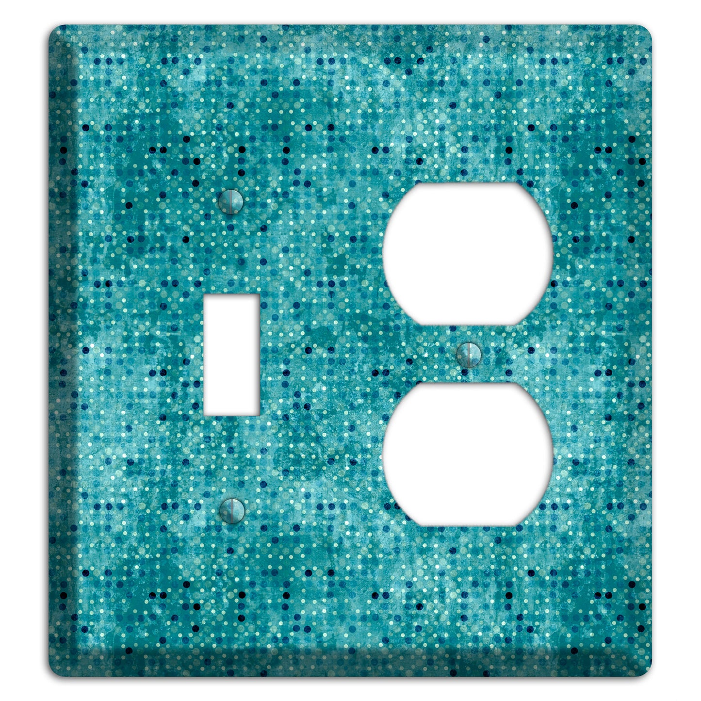 Turquoise Grunge Small Tile Toggle / Duplex Wallplate