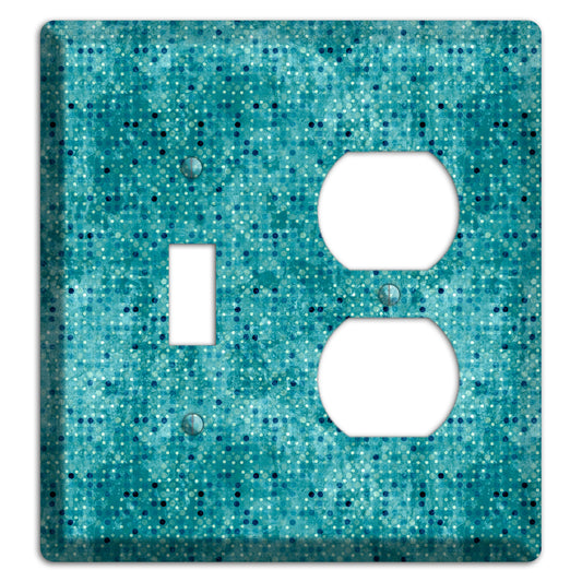 Turquoise Grunge Small Tile Toggle / Duplex Wallplate