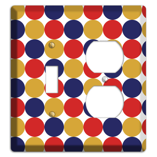 Mustard Red Purple Tiled Dots Toggle / Duplex Wallplate