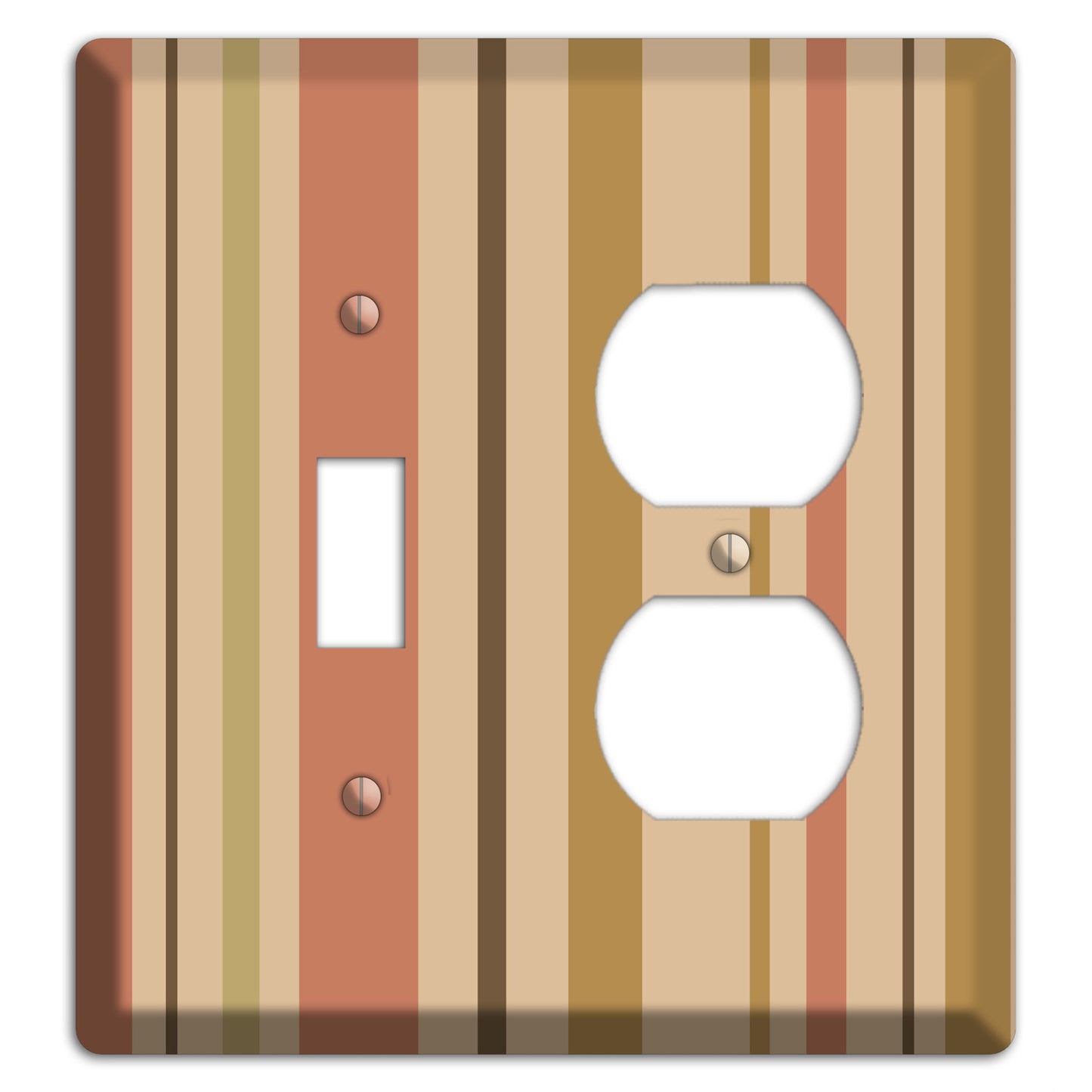 Multi Dusty Pink Vertical Stripes Toggle / Duplex Wallplate