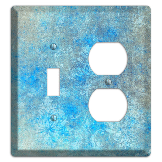 Picton Blue Whimsical Damask Toggle / Duplex Wallplate