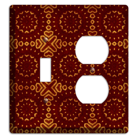 Maroon Grunge Suzani 3 Toggle / Duplex Wallplate