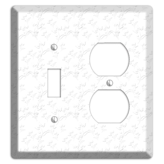 White with Grey Sprig Toggle / Duplex Wallplate