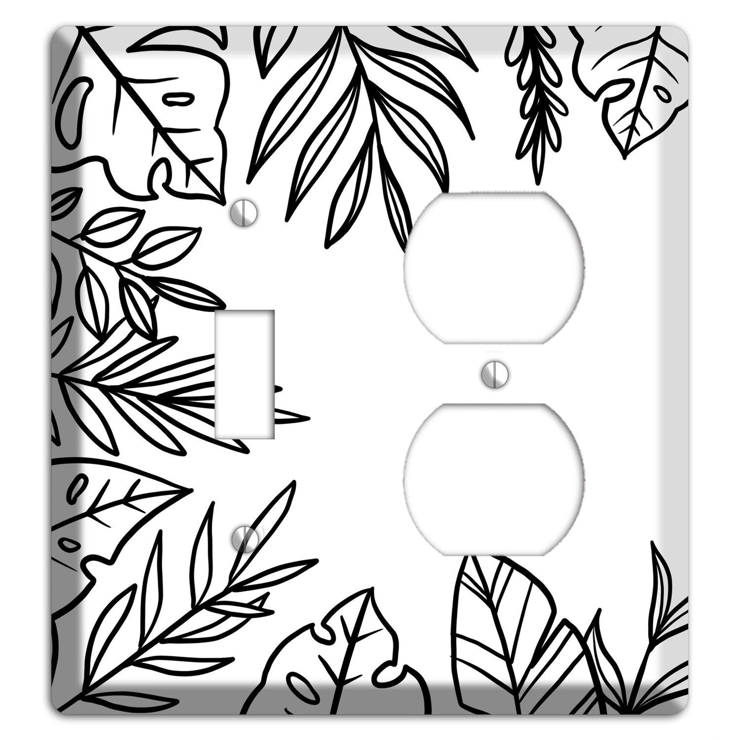 Hand-Drawn Leaves 4 Toggle / Duplex Wallplate