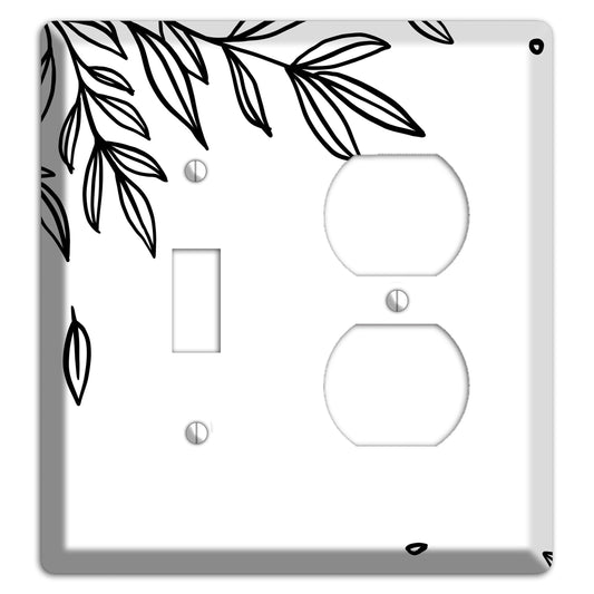 Hand-Drawn Floral 3 Toggle / Duplex Wallplate