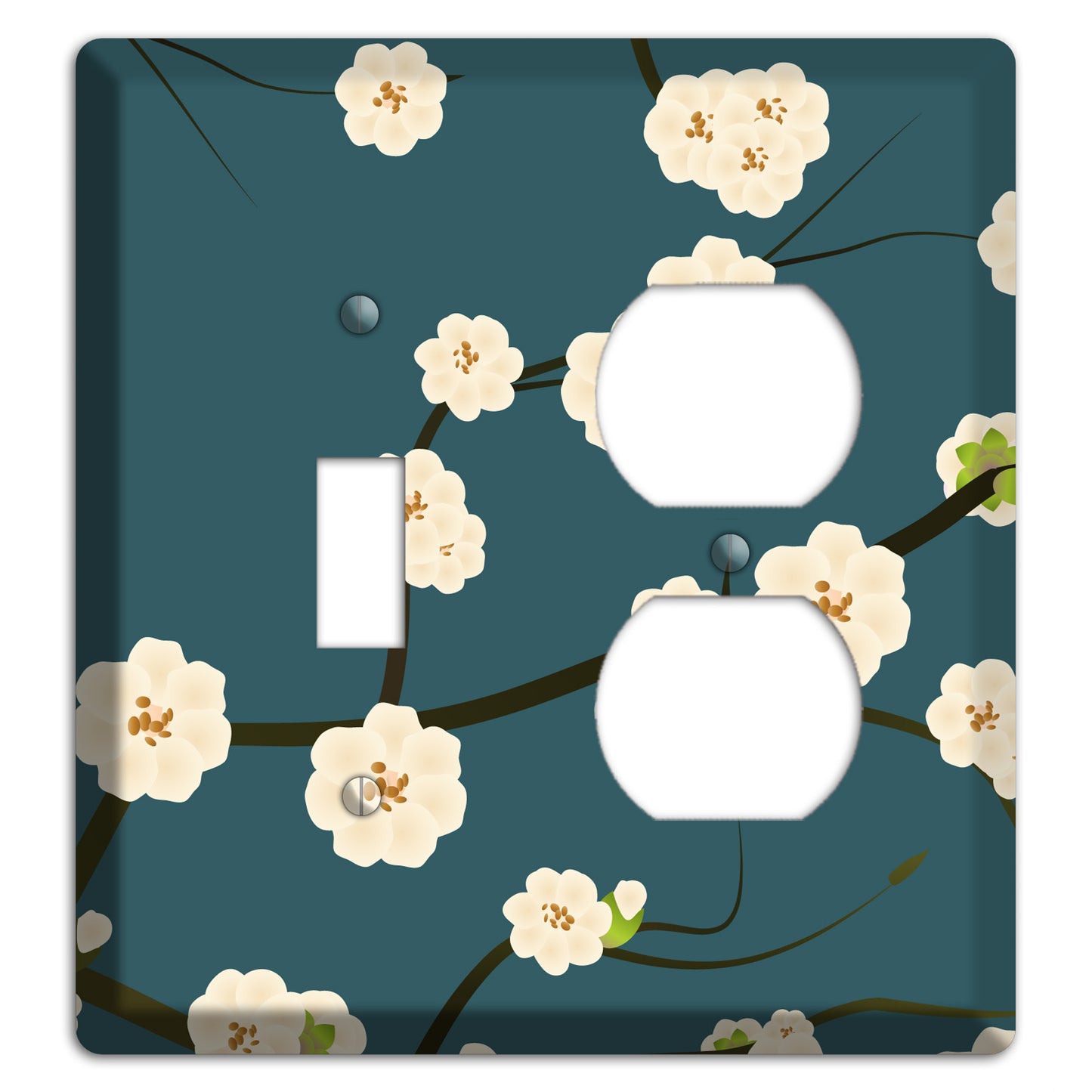 Blue Cherry Blossoms Toggle / Duplex Wallplate