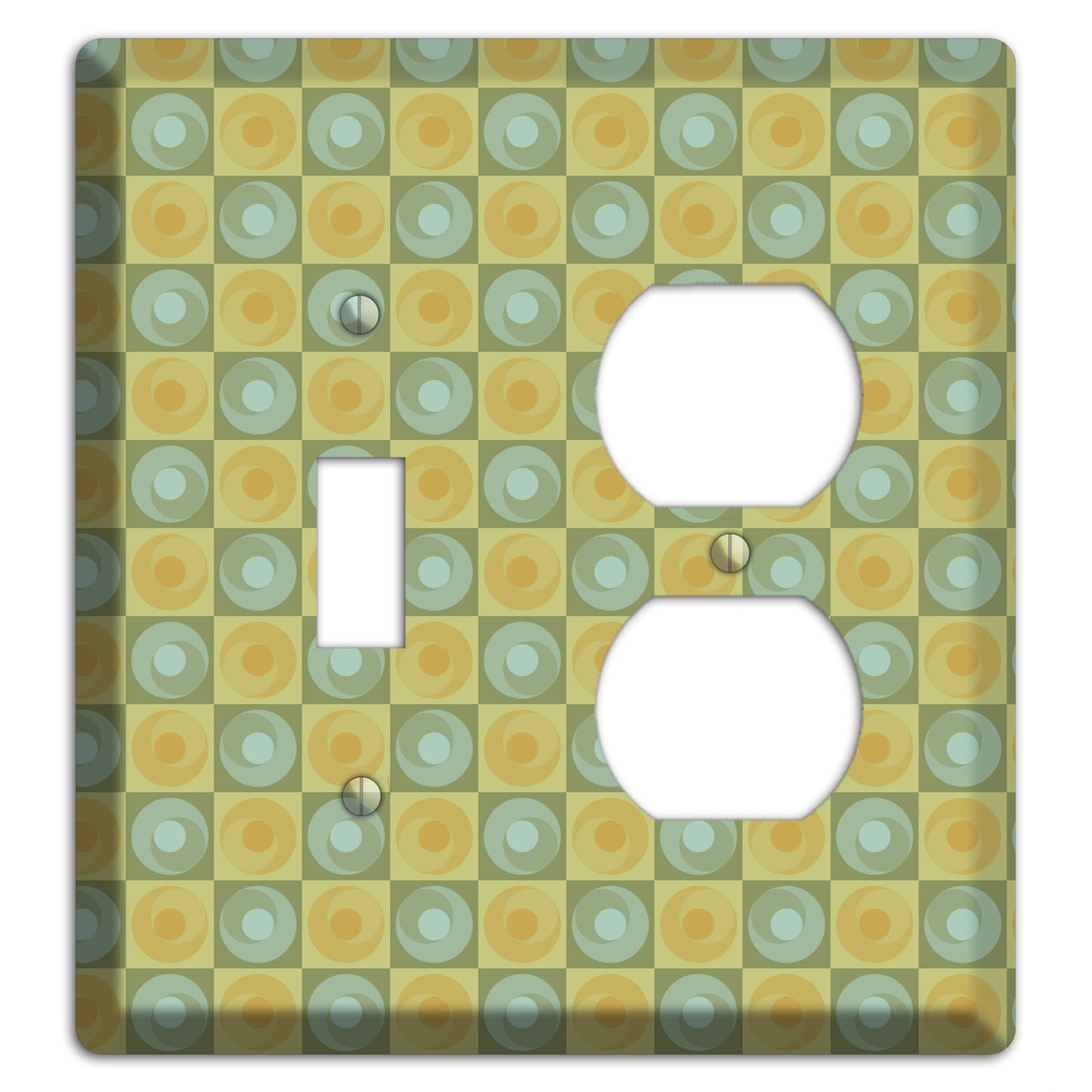 Green and Yellow Squares Toggle / Duplex Wallplate