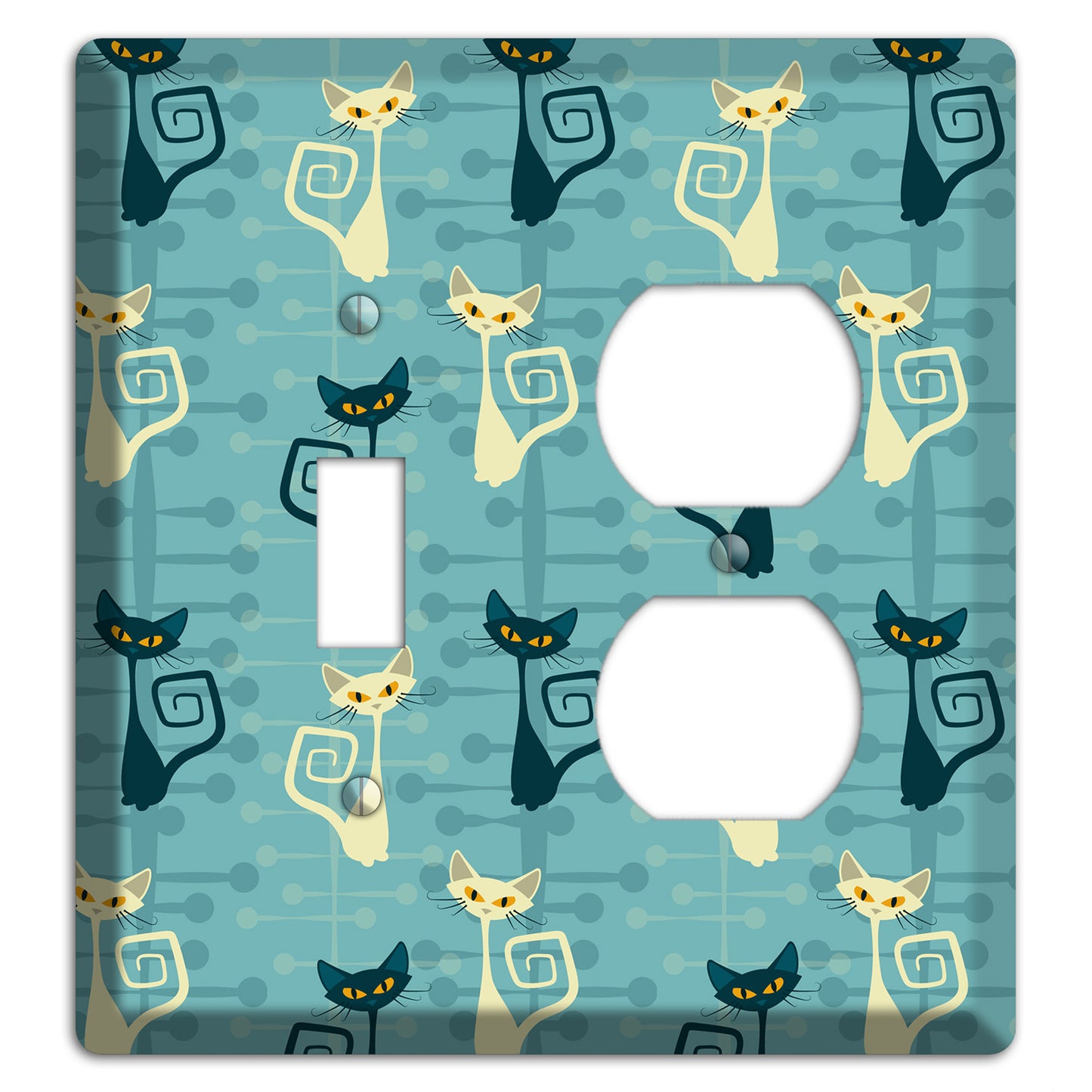 Black and Yellow Kitties Toggle / Duplex Wallplate