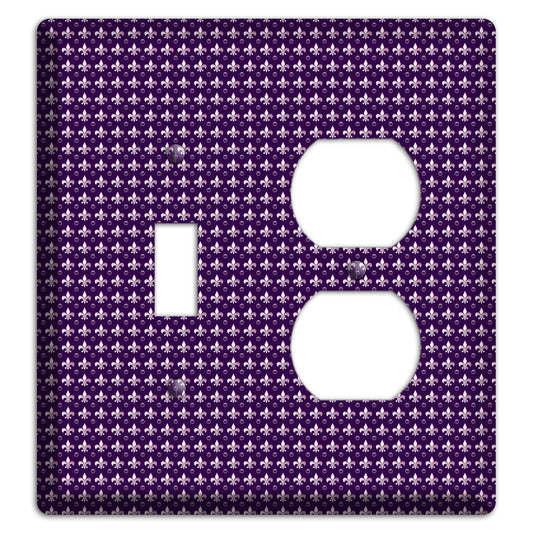 Purple Fleur de Lis Toggle / Duplex Wallplate