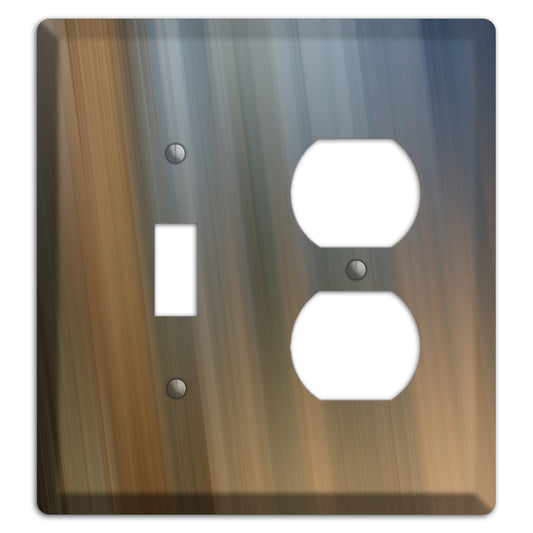 Brown and Blue-grey Ray of Light Toggle / Duplex Wallplate