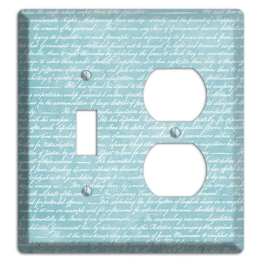 Blue Stained Script Toggle / Duplex Wallplate