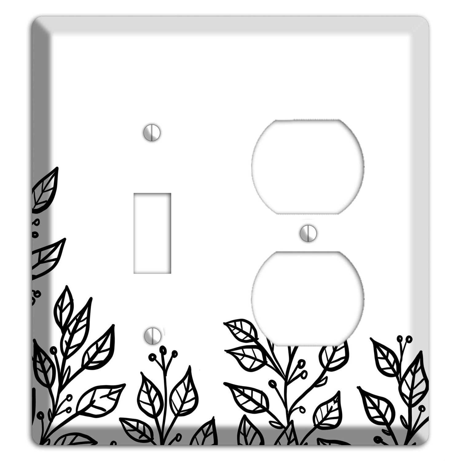 Hand-Drawn Floral 20 Toggle / Duplex Wallplate