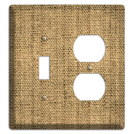 Teak Burlap Toggle / Duplex Wallplate