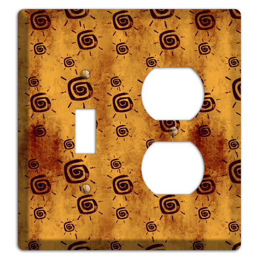 Mustard with Maroon Swirl Toggle / Duplex Wallplate