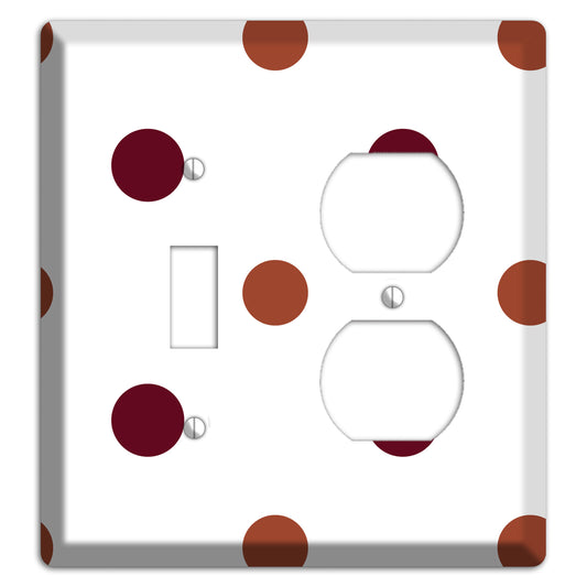 Multi Brown Medium Polka Dots Toggle / Duplex Wallplate